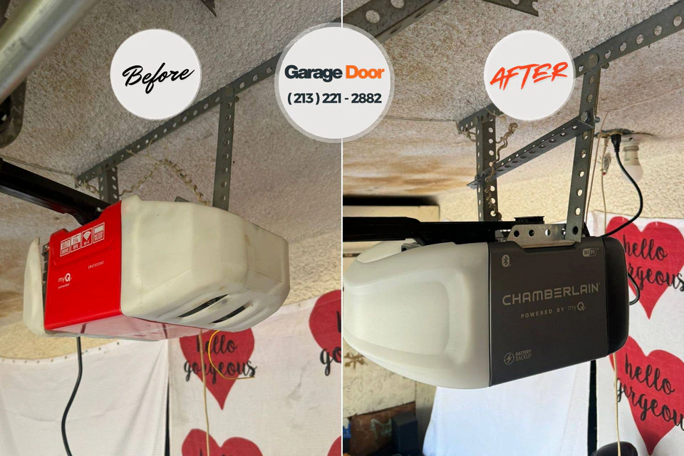 Before and after: garage door repair Farmington Hills, MI